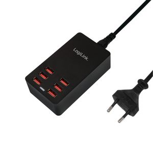 LogiLink PA0139 USB-oplader Thuis Uitgangsstroom (max.) 6400 mA 6 x USB Automatische detectie