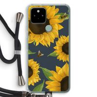 Sunflower and bees: Pixel 5 Transparant Hoesje met koord