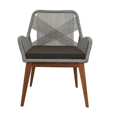 Tuinstoel Coco incl. kussen - 60x64x87 - grijs/naturel - Teak/banana