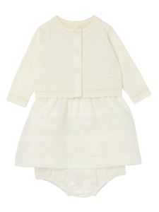 Burberry Kids ensemble robe-short-cardigan à logo - Blanc