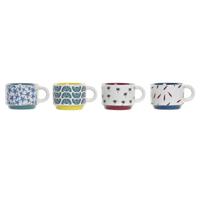 Set van koffiekopjes DKD Home Decor Geel Blauw Multicolour Turkoois Kastanjebruin Metaal Keramiek 150 ml