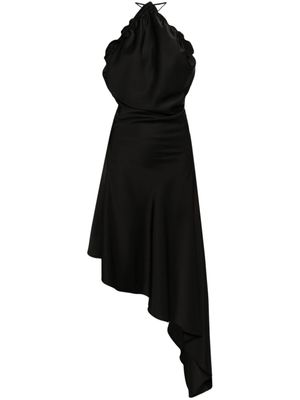 The Attico robe mi-longue satinée à design asymétrique - Noir