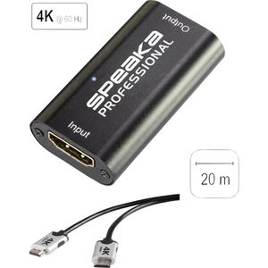 SpeaKa Professional SP-7657900 HDMI-kabel HDMI Aansluitkabel HDMI-A-stekker, HDMI-A-stekker 6.00 m Zwart Audio Return Channel (ARC), Ultra HD-HDMI, Vergulde