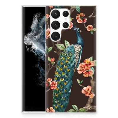Samsung Galaxy S22 Ultra | TPU Hoesje | Pauw met Bloemen
