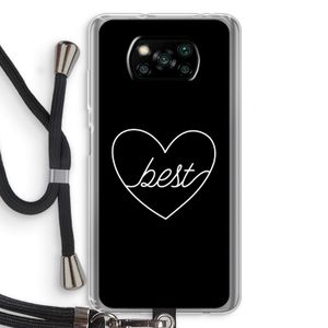 Best heart black: Xiaomi Poco X3 NFC Transparant Hoesje met koord