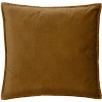 Bank/sierkussens huiskamer Sophia - 55 x 55 cm - Goud/bruin - polyester - met rits