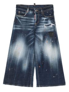 DSQUARED2 KIDS jean évasé à effet taches de peinture - Bleu