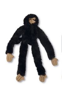 Beeztees flatinos aap - hondenspeelgoed - zwart - 30 cm