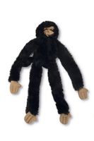 Beeztees flatinos aap - hondenspeelgoed - zwart - 30 cm - thumbnail