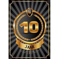 Verjaardag deurposter - 10 jaar - goud - 59 x 42 cm - leeftijd feestartikelen Verjaardag deurposter - 10 jaar - goud - 59 x 42 cm - leeftijd feestartikelen