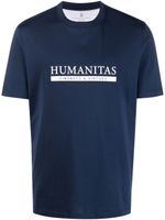 Brunello Cucinelli t-shirt en coton à slogan imprimé - Bleu Brunello Cucinelli t-shirt en coton à slogan imprimé - Bleu