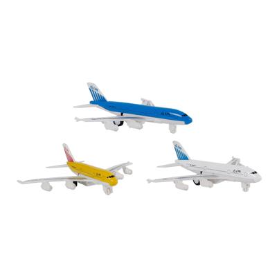 2-play die-cast pull back vliegtuig, 14cm
