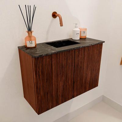 Toiletmeubel Mondiaz Joya Dlux | 60 cm | Meubelkleur Ruby | Faye wastafel Lava Wasbak Midden | Zonder kraangat(en)