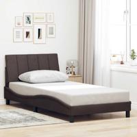 Bedframe zonder matras "Hanko" 100x200 cm stof donkerbruin