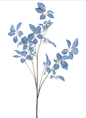 Kunsttak Star leaf branche Mirja blue 123 cm - Buitengewoon de boet