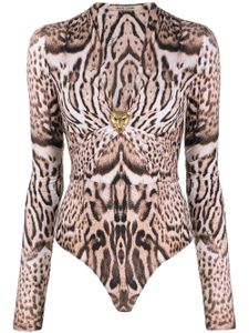 Roberto Cavalli body à imprimé animalier - Noir