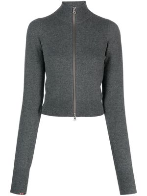extreme cashmere cardigan à fermeture zippée - Gris