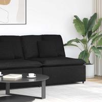 Modulaire bank middenmodule met kussens 100 cm zwart