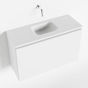MONDIAZ OLAN 80cm toiletmeubel talc. LEX wastafel talc midden geen kraangat