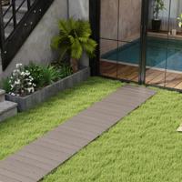 242 cm Tuinpad voor Buiten Recht Oprolbaar Pad Draadverbinding Antislip Oppervlak Weerbestendig Decoratief Pad voor Tuin Erf Strand