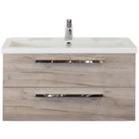 Seville Badmeubelset 100 cm - Craft Oak - Wastafel Djazz 1 Kraangat