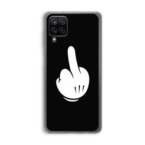 Middle finger black: Samsung Galaxy A12 Transparant Hoesje