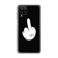 Middle finger black: Samsung Galaxy A12 Transparant Hoesje
