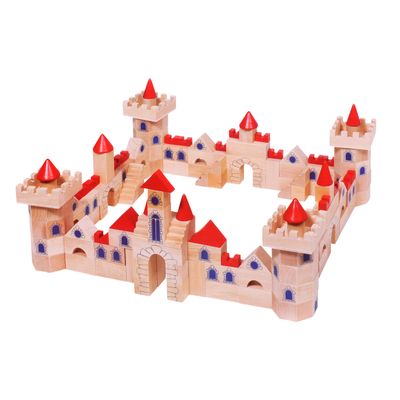 Goki houten bouwblokken kasteel, 145dlg.