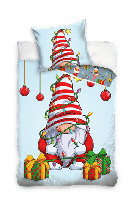 Kerst dekbedovertrek Santa 140 x 200 cm multi