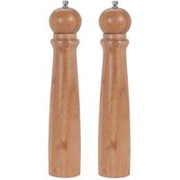 Set van 2x stuks bamboe houten pepermolens/zoutmolens 31 cm - Peper en zoutstel - thumbnail