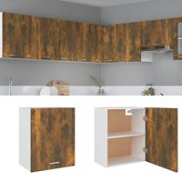 Hangkast 50x31x60 cm bewerkt hout gerookt eikenkleurig