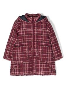 There Was One Kids doudoune à motif tartan - Rouge