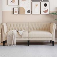 Tweezitsbank Chesterfield-stijl linnen Tweezitsbank Chesterfield-stijl linnen