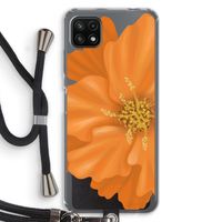 Orange Ellila flower: Samsung Galaxy A22 5G Transparant Hoesje met koord