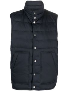 Kiton gilet matelassé à col montant - Bleu