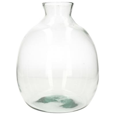 Floran Bol bloemenvaas - glas - transparant - smalle hals - 23 x 26 cm