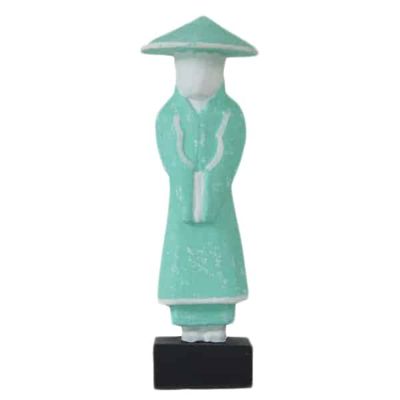 Houten Beeld Antiek Japans Groen (Small)
