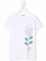 Il Gufo t-shirt à fleurs - Blanc - thumbnail