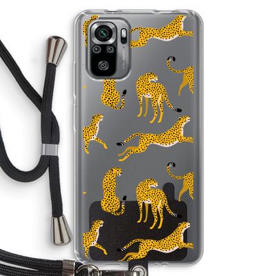 Luipaard: Xiaomi Redmi Note 10S Transparant Hoesje met koord