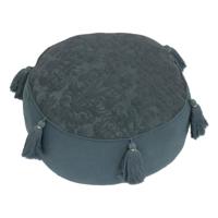 Atmosphera Vloerkussen Marakesh - blauw - katoen - 43 x 18 cm - rond - Extra dik
