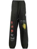 Maison MIHARA YASUHIRO pantalon de jogging à slogan imprimé - Noir - thumbnail