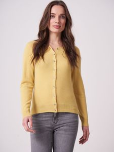 Basic fijngebreid vest met ronde hals van biologisch cashmere