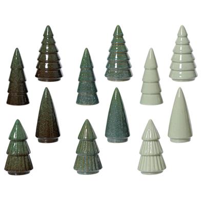 everlands kunstkerstboom porselein 5,2x5,2x10cm