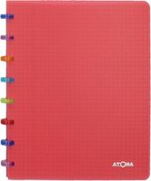 Atoma Tutti Frutti schrift, ft A5, 144 bladzijden, commercieel geruit, transparant rood - thumbnail