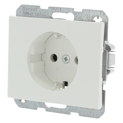 Berker K1 Contactdoos | Inbouw | 1-voudig | Randaarde | Polarwit - 66.021.42