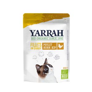 Yarrah bio kattenvoer pouch filets in saus rund 14x85gr