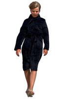 Zwarte kinderbadjas fleece-152/158 (XL)