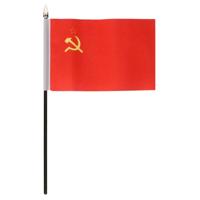 USSR - mini vlaggetje van 10 x 15 cm op stokje - Landen vlag - H27 cm