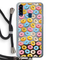 Pink donuts: Samsung Galaxy A20s Transparant Hoesje met koord