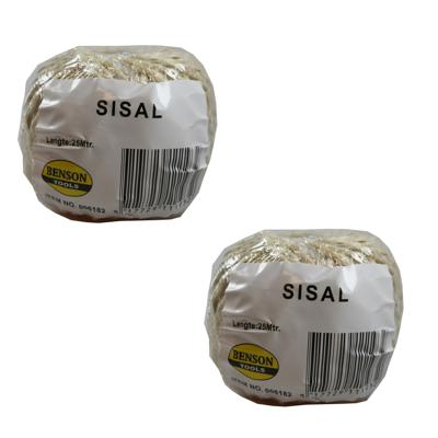 Benson Sisal touw - 3x bolletje - lichtbruin - 25 meter - 100 gram